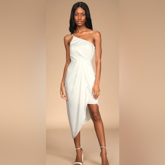 Lulus | Dresses | Lulus Law Of Attraction White One Shoulder
